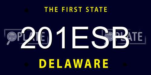201ESB Delaware License Plate