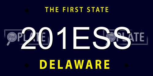 201ESS Delaware License Plate