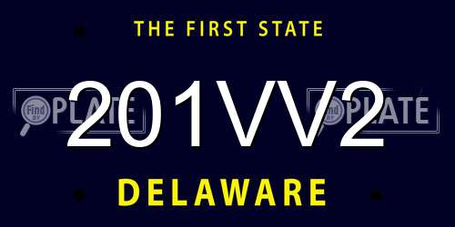 201VV2 Delaware License Plate