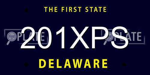201XPS Delaware License Plate
