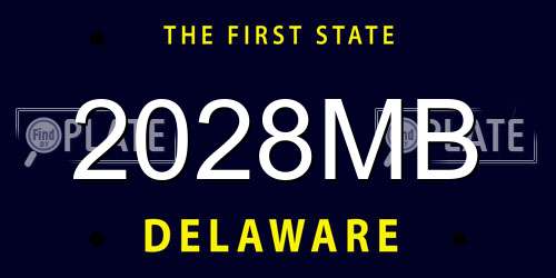 2028MB Delaware License Plate