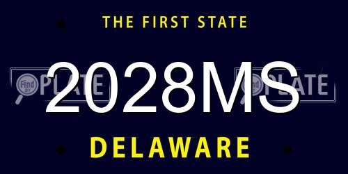 2028MS Delaware License Plate