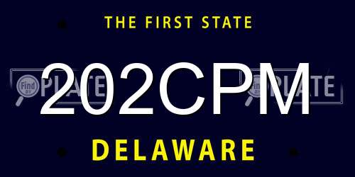 202CPM Delaware License Plate
