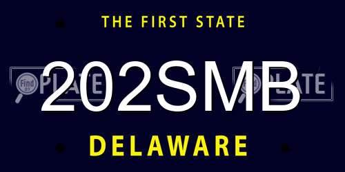 202SMB Delaware License Plate