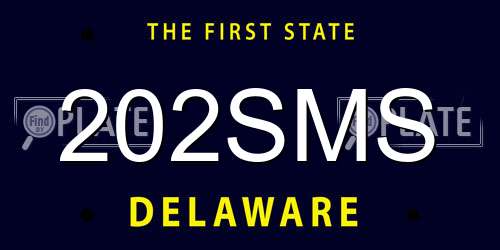 202SMS Delaware License Plate