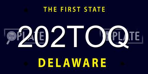 202TOQ Delaware License Plate
