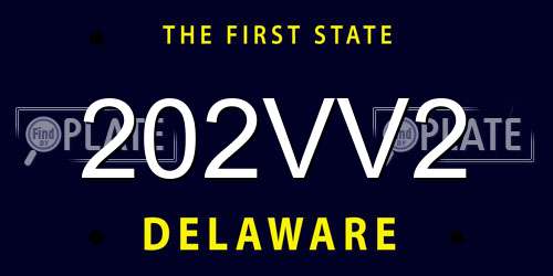202VV2 Delaware License Plate