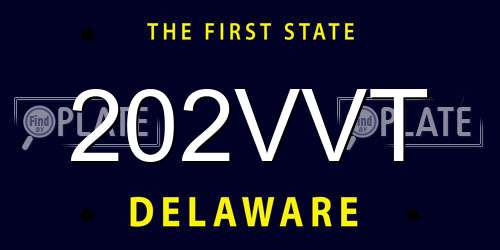 202VVT Delaware License Plate