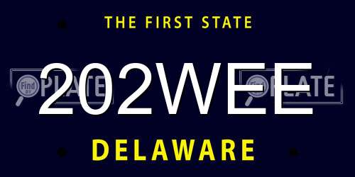 202WEE Delaware License Plate