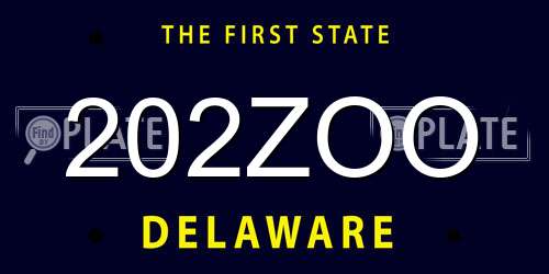 202ZOO Delaware License Plate