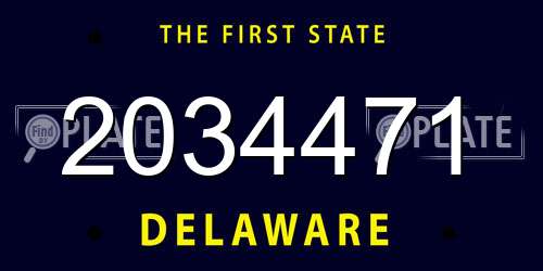 2034471 Delaware License Plate