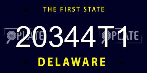 20344T1 Delaware License Plate