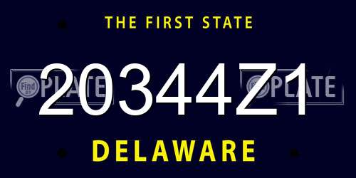 20344Z1 Delaware License Plate