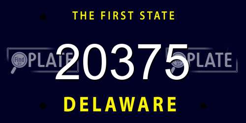 20375 Delaware License Plate