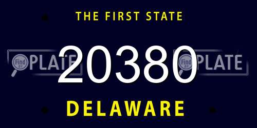 20380 Delaware License Plate