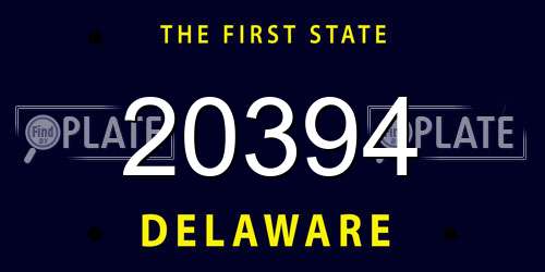 20394 Delaware License Plate