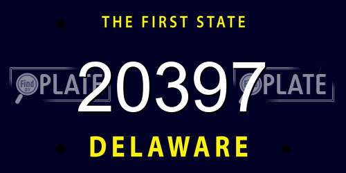 20397 Delaware License Plate