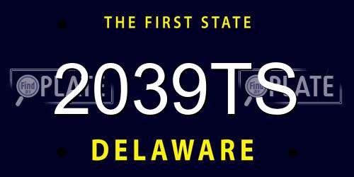 2039TS Delaware License Plate