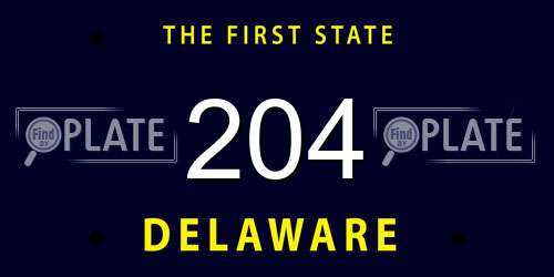 204 Delaware License Plate