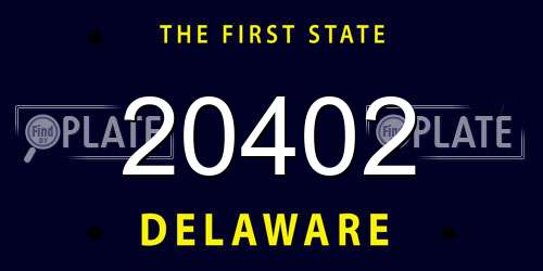 20402 Delaware License Plate