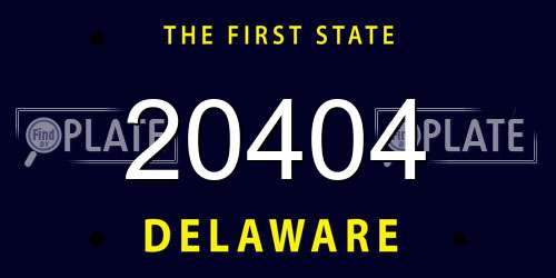 20404 Delaware License Plate