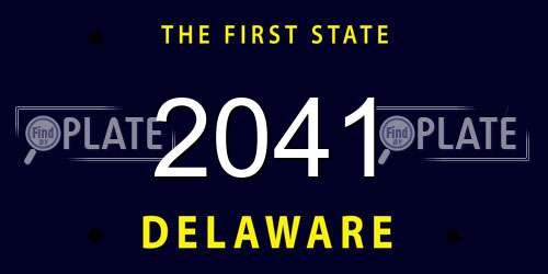 2041 Delaware License Plate