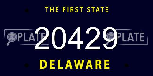20429 Delaware License Plate