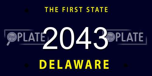 2043 Delaware License Plate