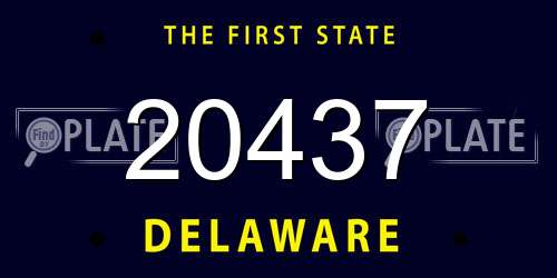20437 Delaware License Plate