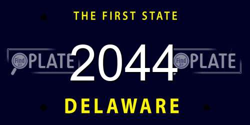 2044 Delaware License Plate