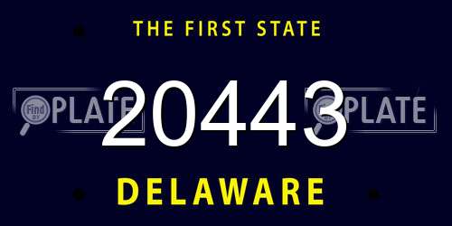20443 Delaware License Plate