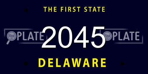 2045 Delaware License Plate