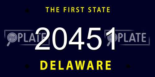 20451 Delaware License Plate