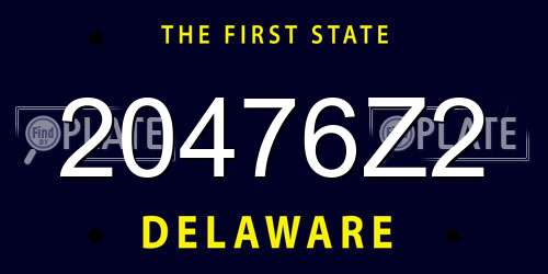 20476Z2 Delaware License Plate