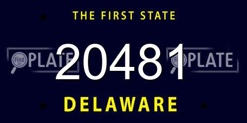 20481 Delaware License Plate