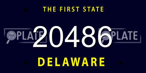 20486 Delaware License Plate