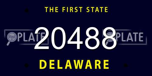 20488 Delaware License Plate