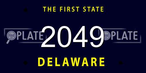 2049 Delaware License Plate