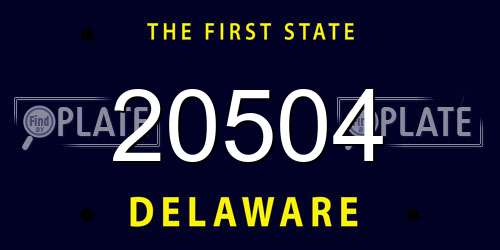 20504 Delaware License Plate