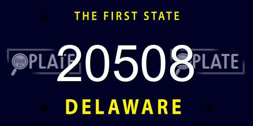 20508 Delaware License Plate