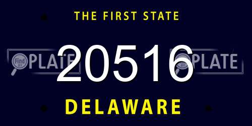 20516 Delaware License Plate