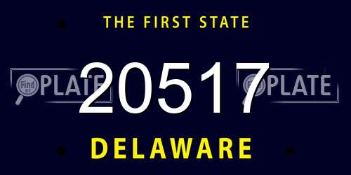 20517 Delaware License Plate