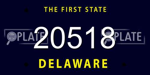 20518 Delaware License Plate