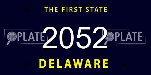 2052 Delaware License Plate