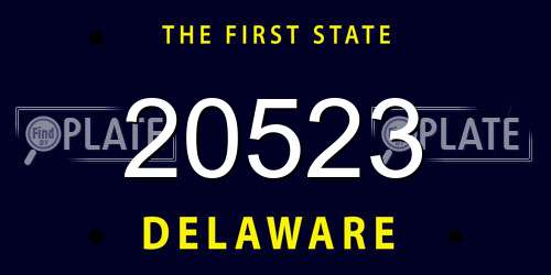 20523 Delaware License Plate