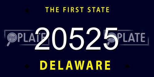 20525 Delaware License Plate