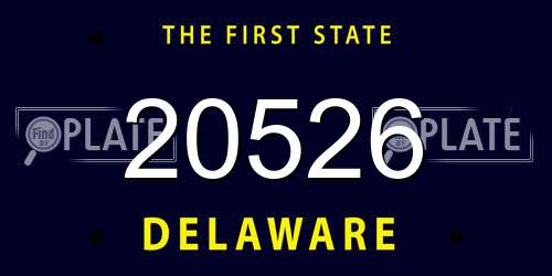 20526 Delaware License Plate