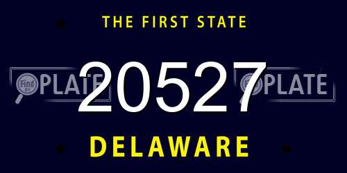 20527 Delaware License Plate