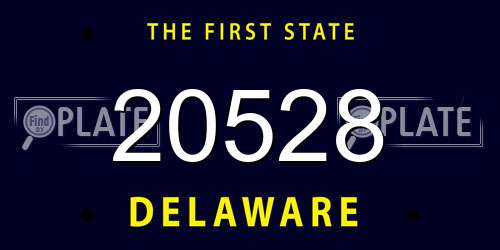 20528 Delaware License Plate