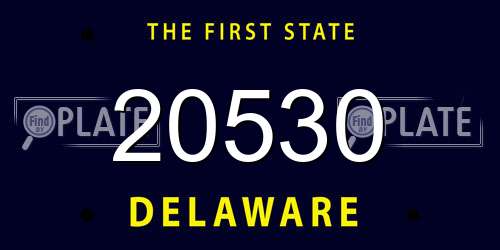 20530 Delaware License Plate